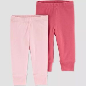 Baby Girls 2pk Pull-On Pants Just One You made by Carters Pink Newborn NEW
